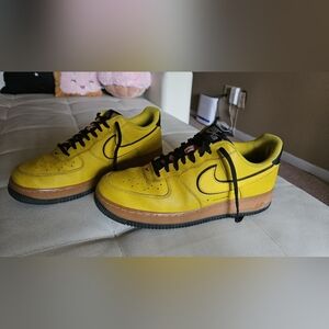Nike Air Force 1 Bright Yellow Sneakers with Black Details